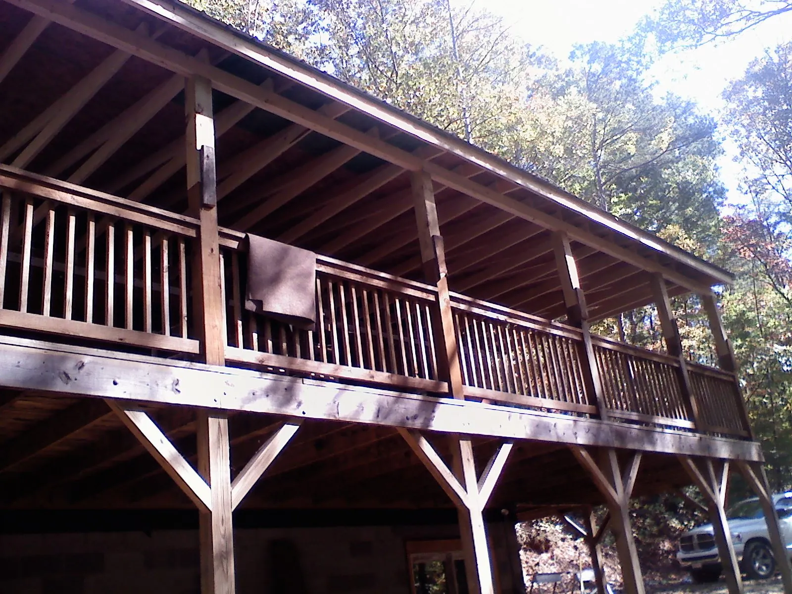 Timber framing under a new elevated porch and deck — Roof Leak Repair in Wampum by Roofing Brothers